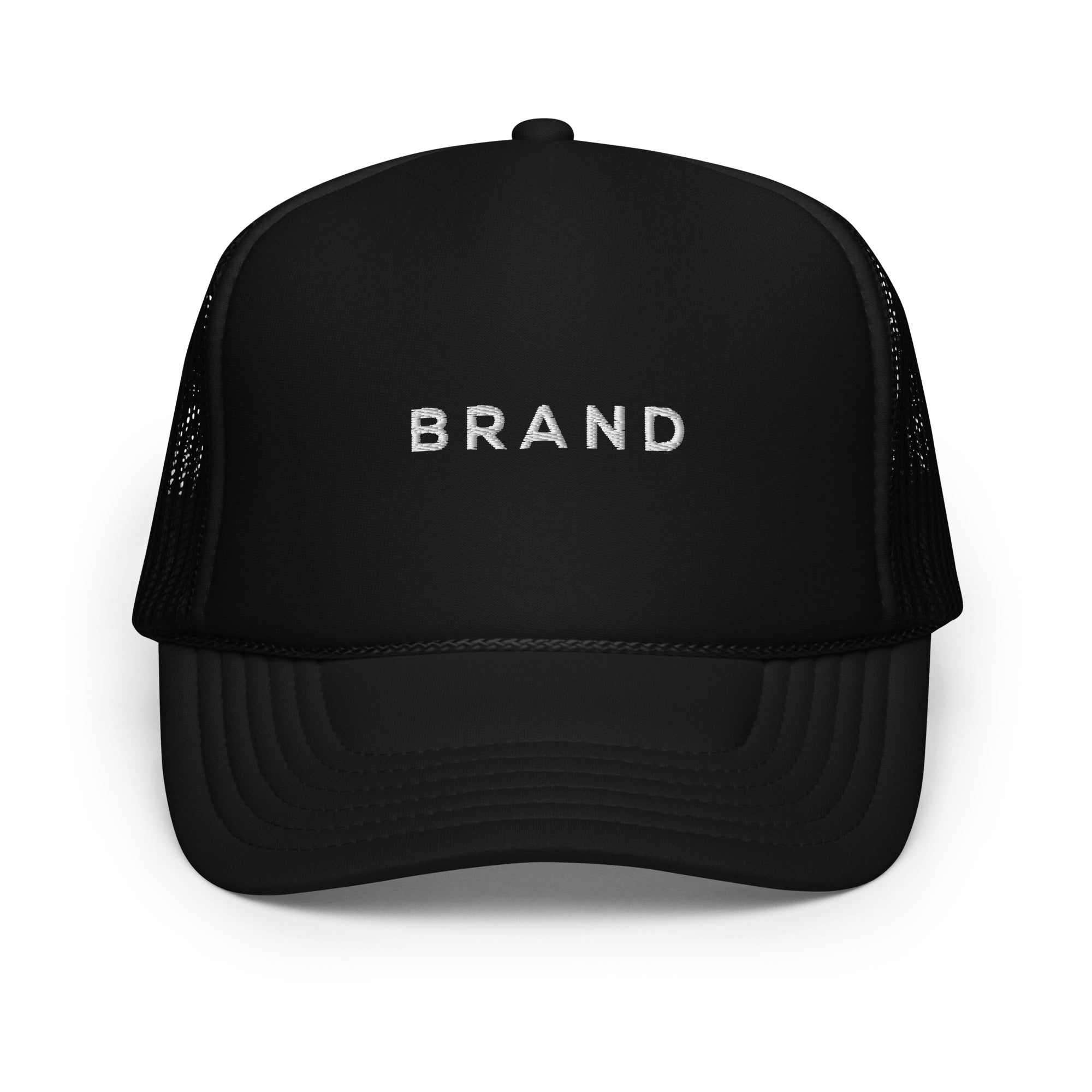 BRAND BLACK TRUCKER HAT (WHITE)