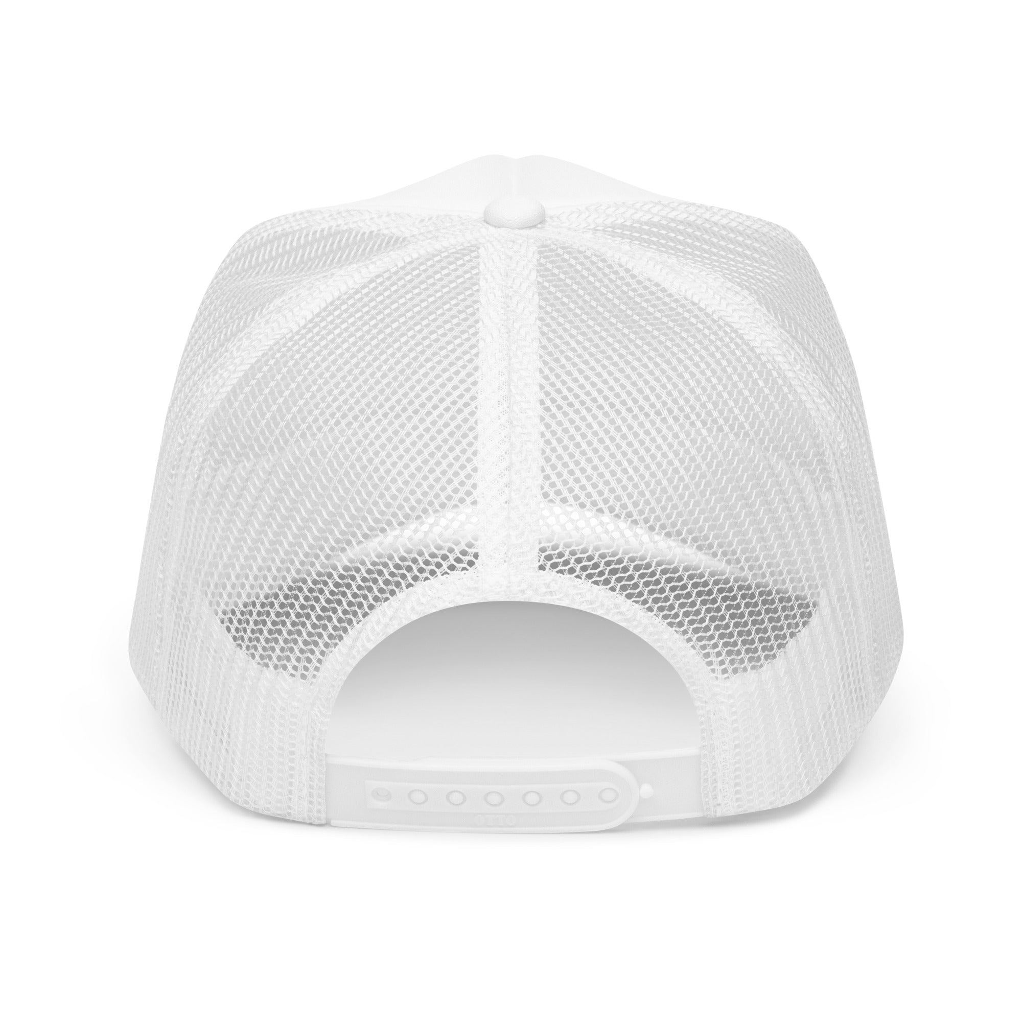 BRAND WHITE TRUCKER HAT (BLACK)