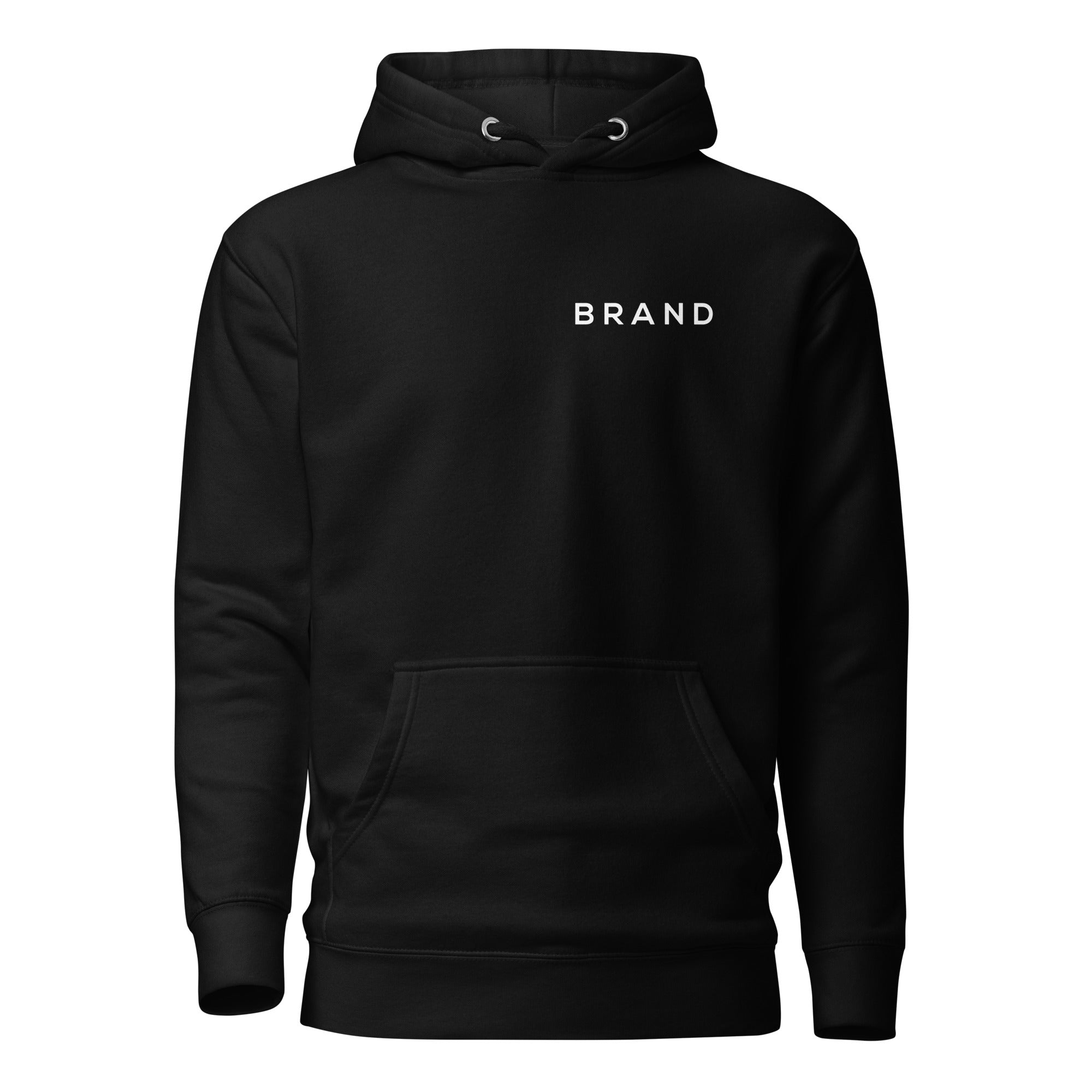 BRAND BLACK HOODIE (WHITE)