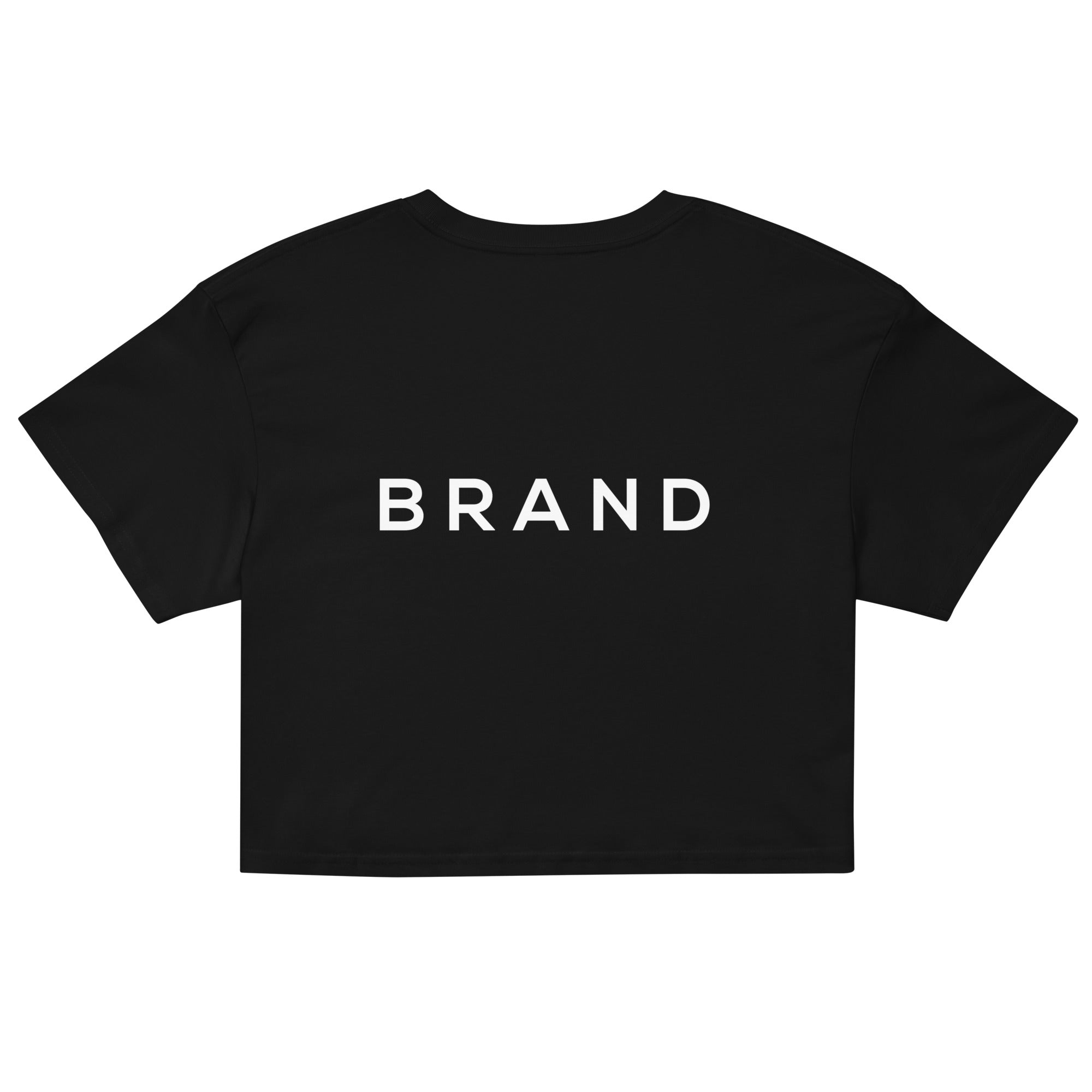 BRAND BLACK CROP TOP (WHITE)