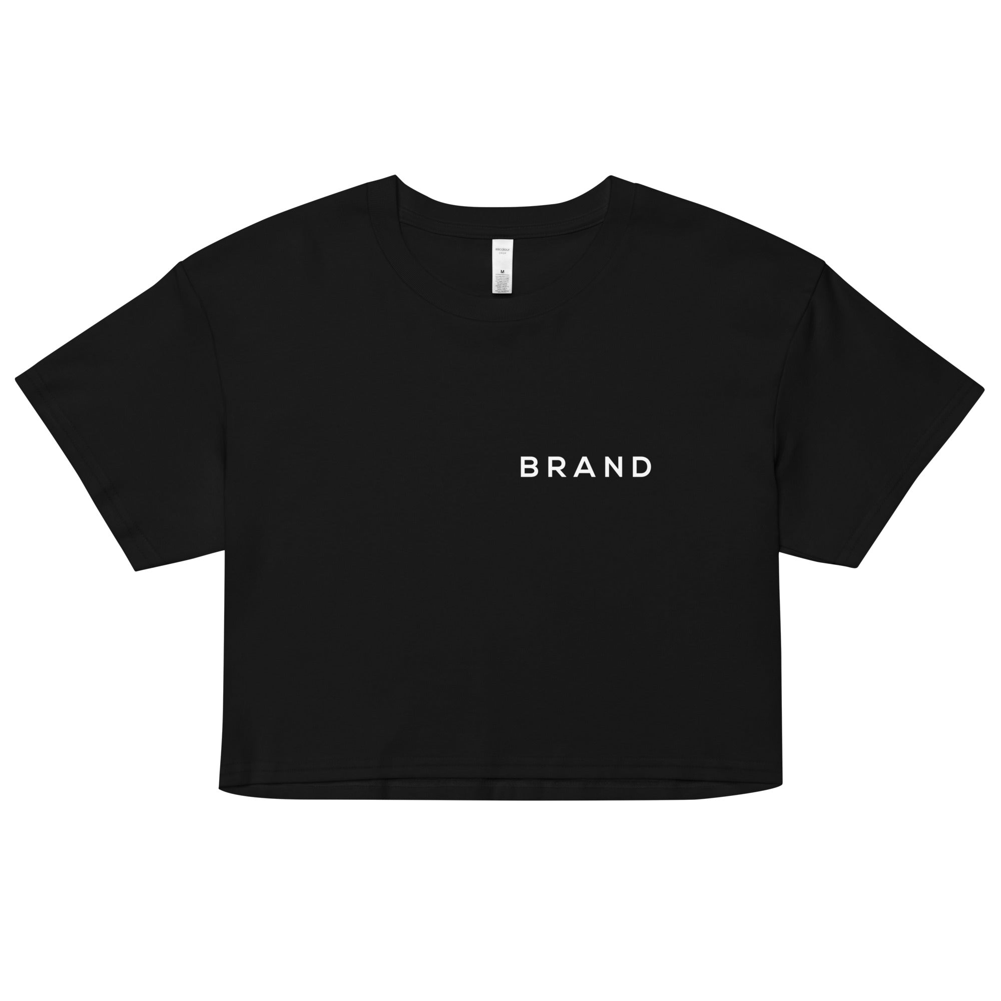 BRAND BLACK CROP TOP (WHITE)