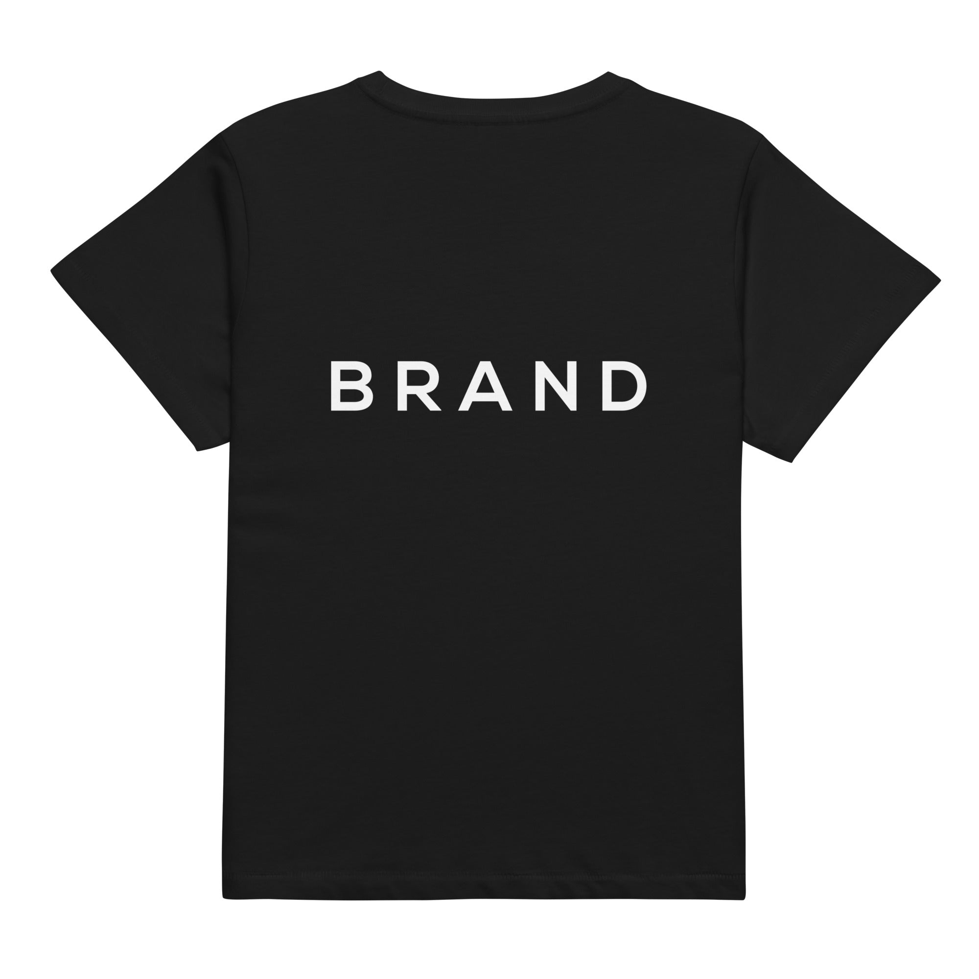 BRAND WOMEN BLACK HIGH WAISTED T-SHIRT (WHITE)