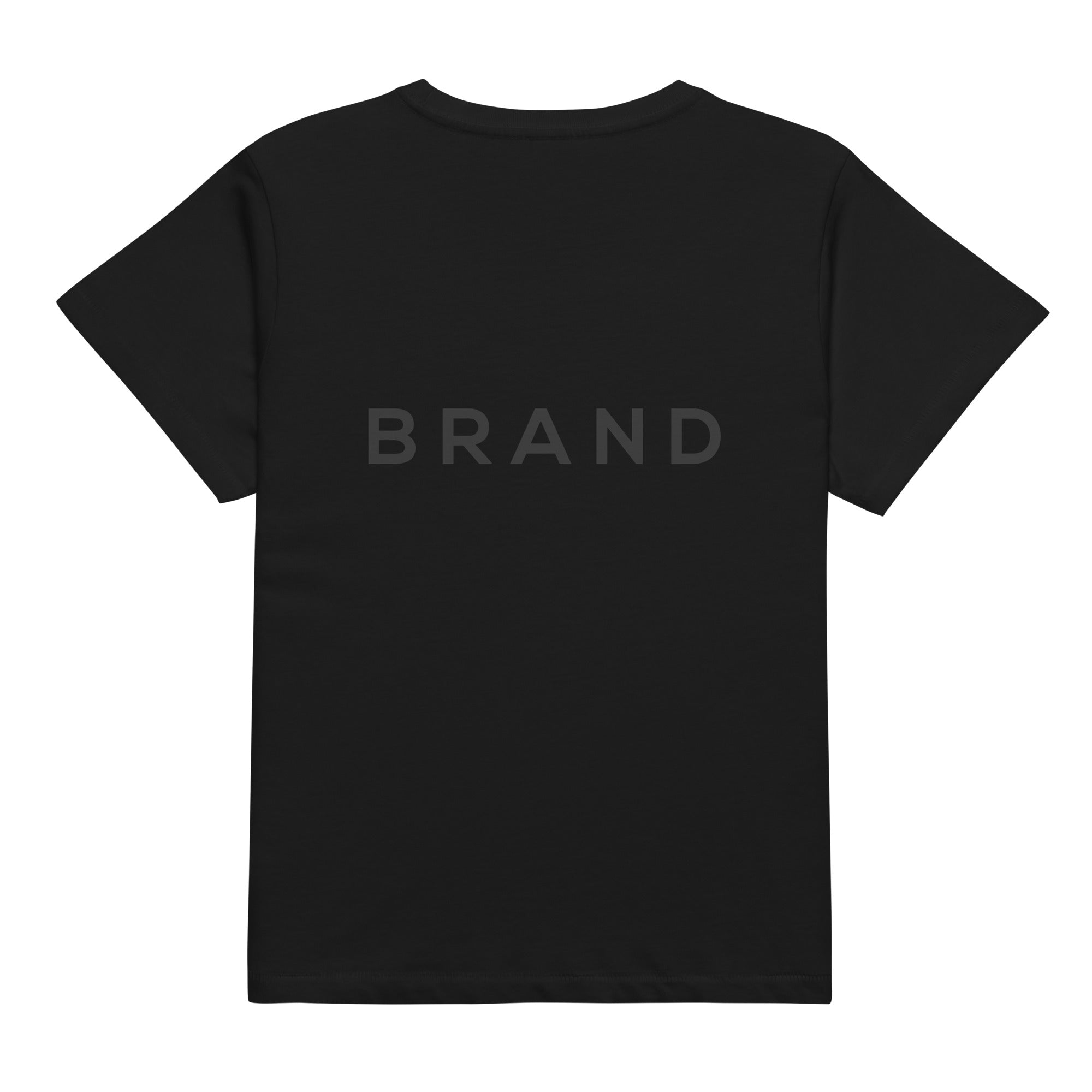 BRAND WOMEN BLACK HIGH WAISTED T-SHIRT (BLACK)