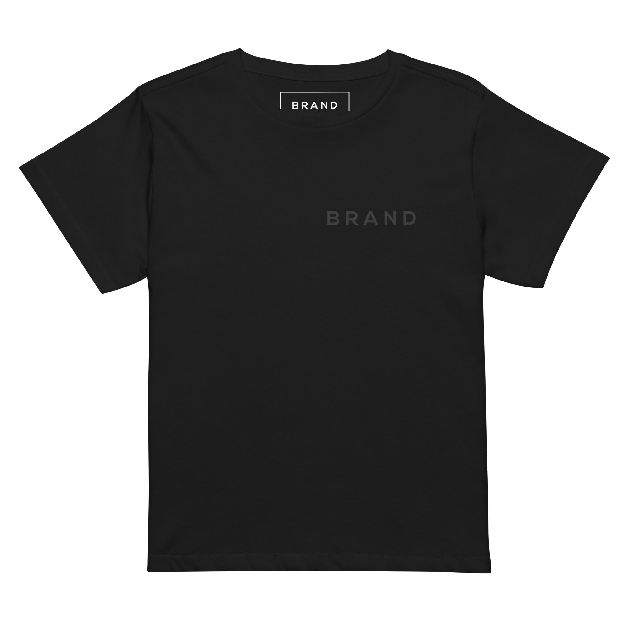 BRAND WOMEN BLACK HIGH WAISTED T-SHIRT (BLACK)